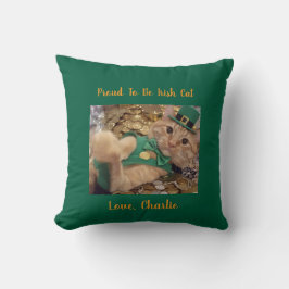St. Patrick's Day Kabouter Kat  Kussen