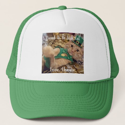 St. Patrick's Day Kabouter Kat Trucker Pet (Voorkant)