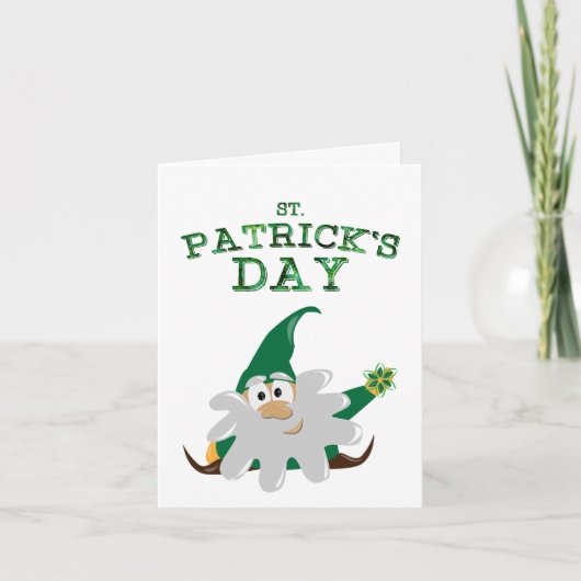 St. Patrick's Day Kabouter Kerstkaart Feestdagen Kaart (Voorkant)