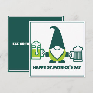 St. Patrick's Day Kabouter met Bierpul Feestdagenkaart