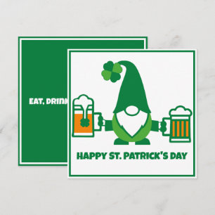 St. Patrick's Day Kabouter met Bierpul Feestdagenkaart