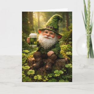 St. Patrick's Day Kabouter Met Groene Bier Kaart