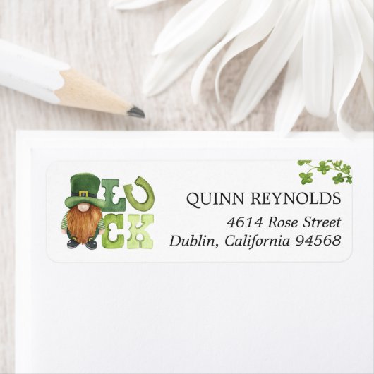 St. Patrick's Day Kabouter Retouradreslabel Etiket (Insitu)