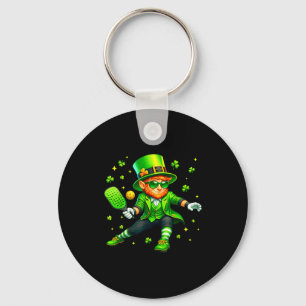 St. Patrick's Day kabouter speelt pickleball sport Sleutelhanger