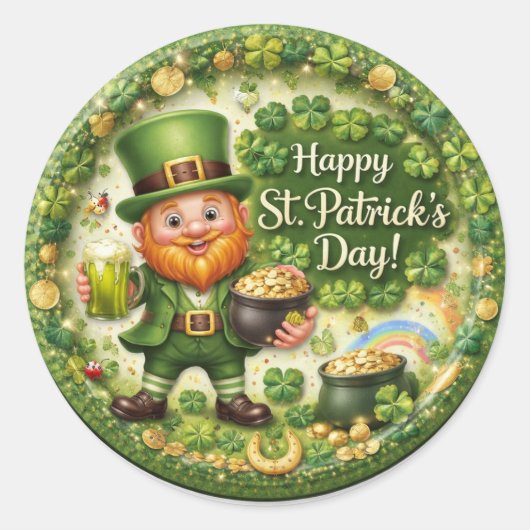 St. Patrick's Day Kabouter Sticker Set (Voorkant)