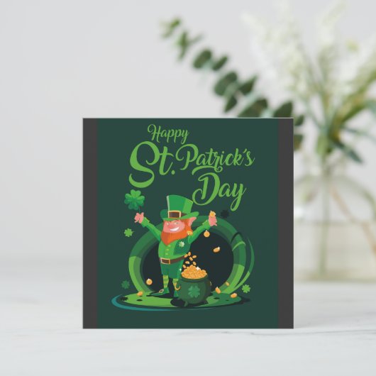 St. Patrick's Day kabouter uitnodiging (Staand voorkant)