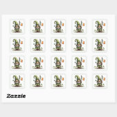 St. Patrick's Day Kabouter Vierkante Sticker (Vel)