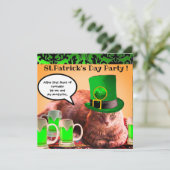 ST. PATRICK'S DAY KAT LEPRECHAUN HOED IERSE BIER KAART (Staand voorkant)