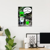ST PATRICK'S DAY KAT MET GROENE IERSE BIER POSTER (Thuiskantoor)