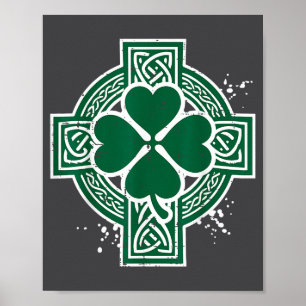 St. Patrick's Day Keltische Knoop Klaver Kruis Ier Poster