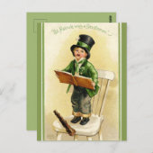  St Patrick's Day Kind Zingen Briefkaart (Voorkant / Achterkant)