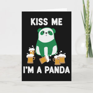 St Patrick's Day Kiss Me Ik ben een Panda Kaart