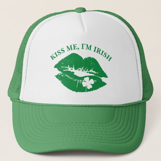 St Patricks Day Kiss Me I'm Irish Lucky Clover Trucker Pet (Voorkant)