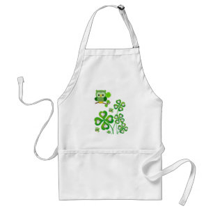St. Patrick's Day Kitchen Schort Owl