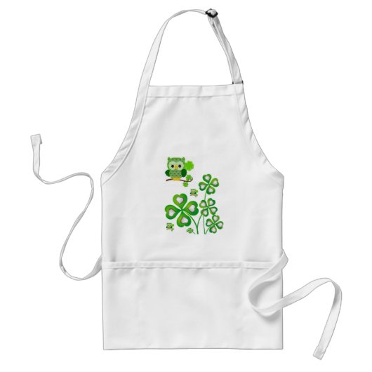 St. Patrick's Day Kitchen Schort Owl (Voorkant)