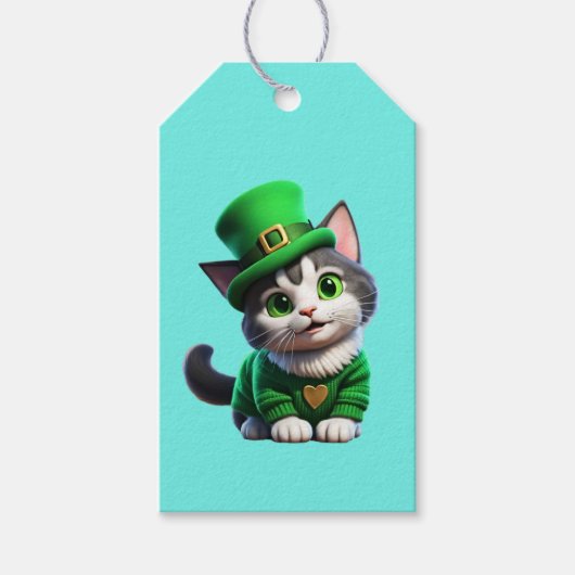 St. Patrick's Day Kitten Cadeaulabel (Voorkant)