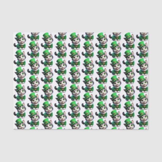 St. Patrick's Day Kitten Tissuepapier (Voorkant)