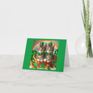 St. Patrick's Day Kittens Bedankkaart