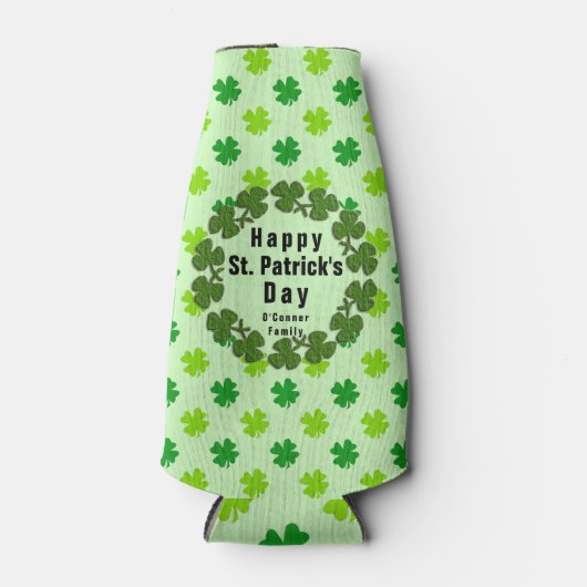 St. Patrick's Day Klaver Aangepaste Naam Persoonli Flesjeskoeler (Voorkant)