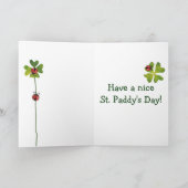 St. Patrick's Day klaver & lieveheersbeestjes Kaart (Binnen)