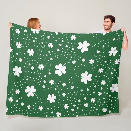 St Patrick's Day Klaver Pattern Fleece Deken (In situ)