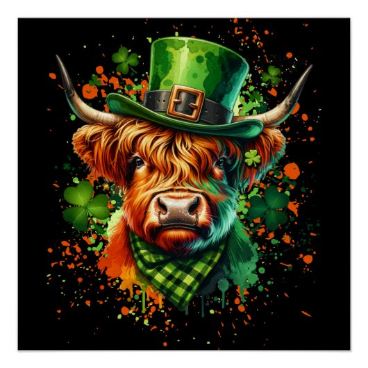 St. Patrick's Day Koe Perfect Poster (Voorkant)