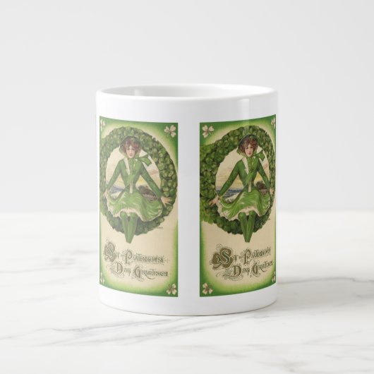  St. Patrick's Day, Krans met Irish Lass Extra Grote Mok (Voorkant)