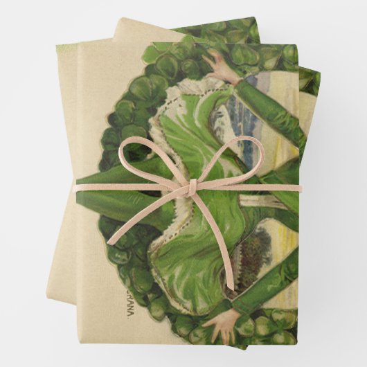  St. Patrick's Day, Krans met Irish Lass Inpakpapier Vel (In situ)