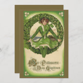 St. Patrick's Day, Krans met Irish Lass Kaart (Voorkant / Achterkant)