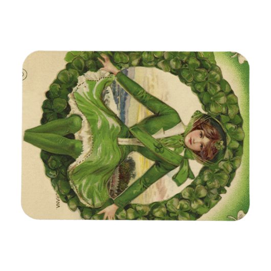St. Patrick's Day, Krans met Irish Lass Magneet (Horizontaal)