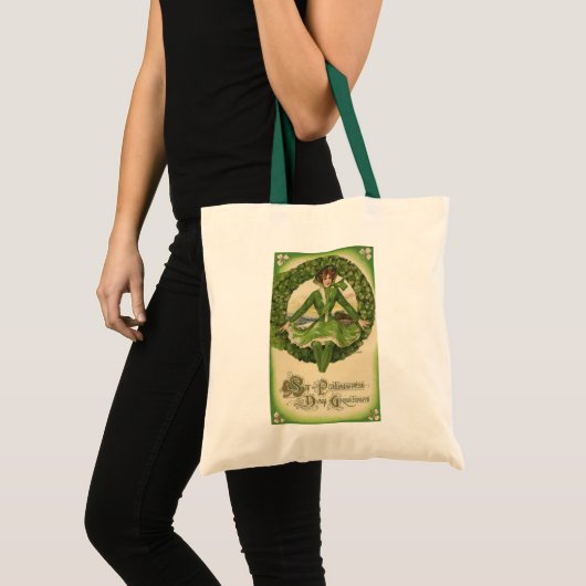  St. Patrick's Day, Krans met Irish Lass Tote Bag (Voorkant (product))