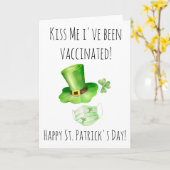 St. Patrick's Day Kus me dat ik gevaccineerd ben Kaart (Gele Bloem)
