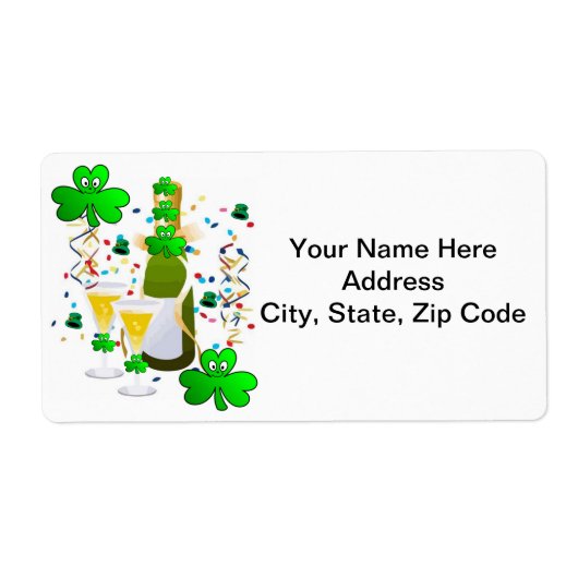 St. Patrick's Day Labels Clover Wine (Voorkant)