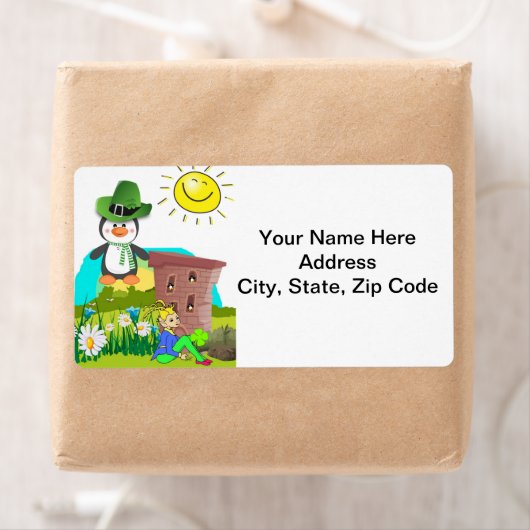 St. Patrick's Day Labels Penguin (Insitu)