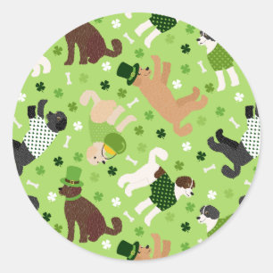 St. Patrick's Day Labradoodle/Goldendoedle Ronde Sticker