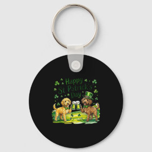 St. Patrick's Day labradoodle hond  Sleutelhanger