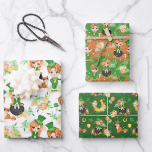St. Patrick's Day Lad & Lass inpakpapier Vel