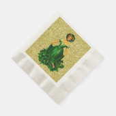 St Patricks Day Lady Green Gown Gold Faux Glitter Servet (Hoek)