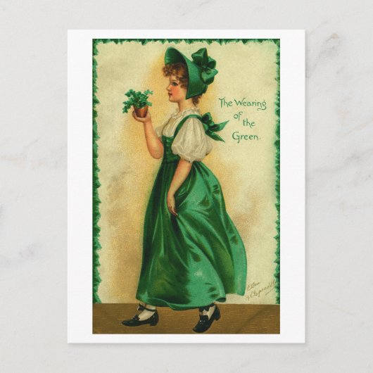  St. Patrick's Day Lass Dearing Green Briefkaart (Voorkant)