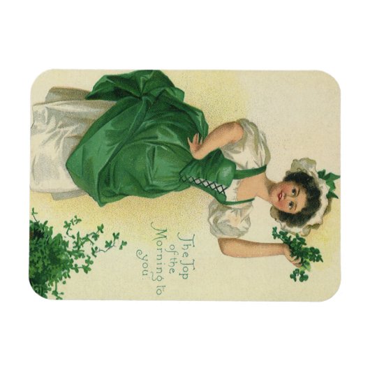  St. Patrick's Day Lass, Lucky Shamrocks Magneet (Horizontaal)