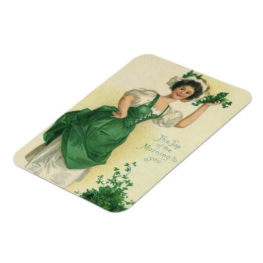  St. Patrick's Day Lass, Lucky Shamrocks Magneet (Linkerzijde)