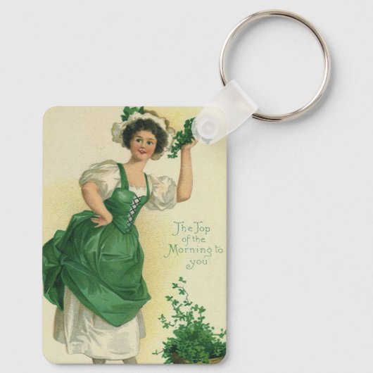 St. Patrick's Day Lass, Lucky Shamrocks Sleutelhanger (Achterkant)