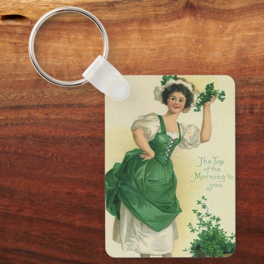 St. Patrick's Day Lass, Lucky Shamrocks Sleutelhanger (Voorkant)