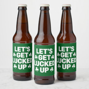 St Patrick's Day Laten we de Ierse klaver opzadele Bier Etiket