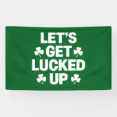 St Patrick's Day Laten we de Ierse klaver opzadele Spandoek (Horizontaal)