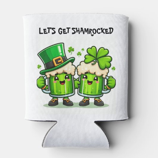 St. Patrick's Day Laten we geschokt groen bier kri Blikjeskoeler (Achterkant)
