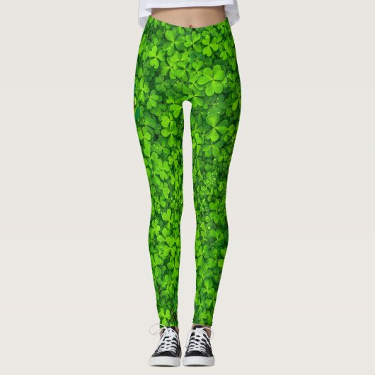 St Patrick's Day Leggings trèfle vert shamrock (Devant)