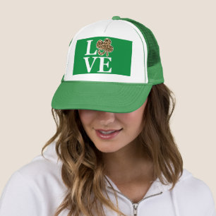 St Patricks Day Leopard Love Shamrock Trucker Pet