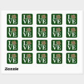 St Patricks Day Leopard Love Shamrock Vierkante Sticker (Vel)