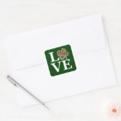 St Patricks Day Leopard Love Shamrock Vierkante Sticker (Envelop)